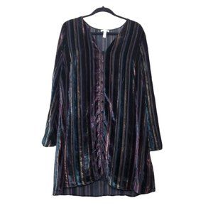 Leith Velvet Burnout Stripe Dress XL